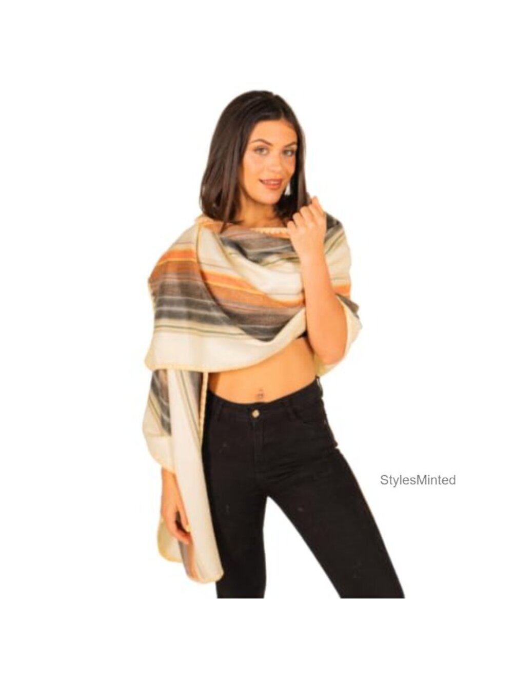 Alpaca Wool Shawl Wrap Unisex 70% Alpaca Handmade 80" x 22" Pashmina